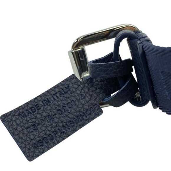 Dior Belt Logo Jacquard Small Item Canvas Leather Logo Navy Silver Hardware main image 9